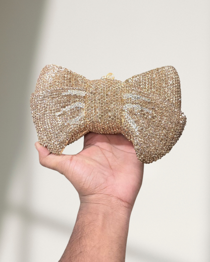 CELESTIA crystal work brass clutch