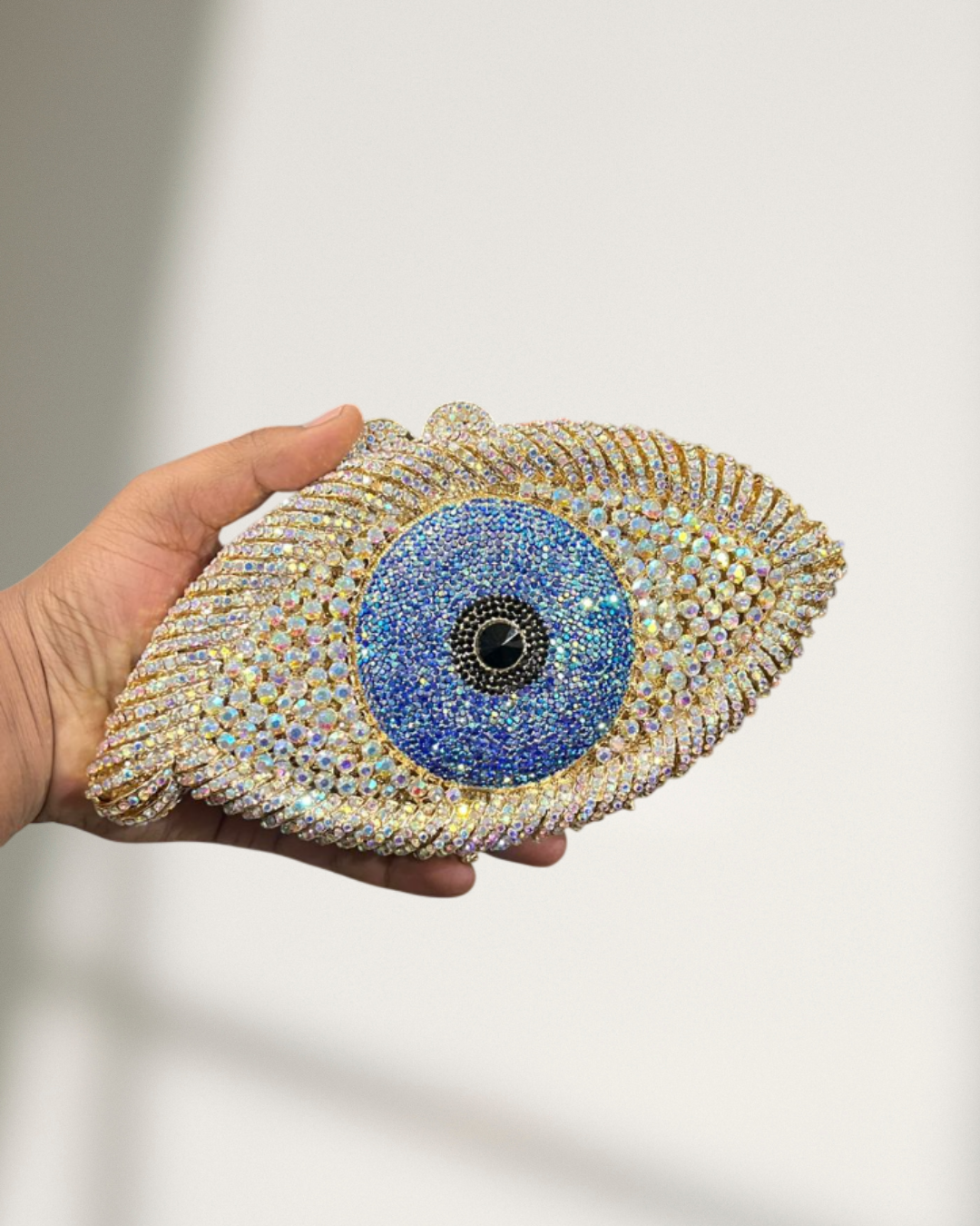 CELESTIA crystal work brass clutch