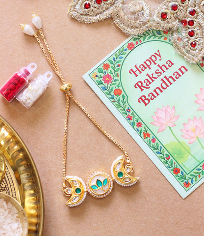 Crescent Kundan Rakhi