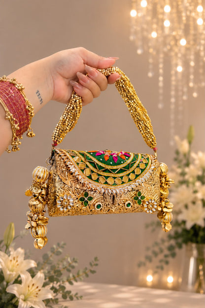 Nazrana Bridal Brass Clutch Bag