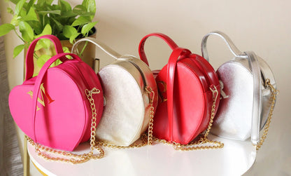 Handcrafted Heart Shaped GOLDEN Sling Bag