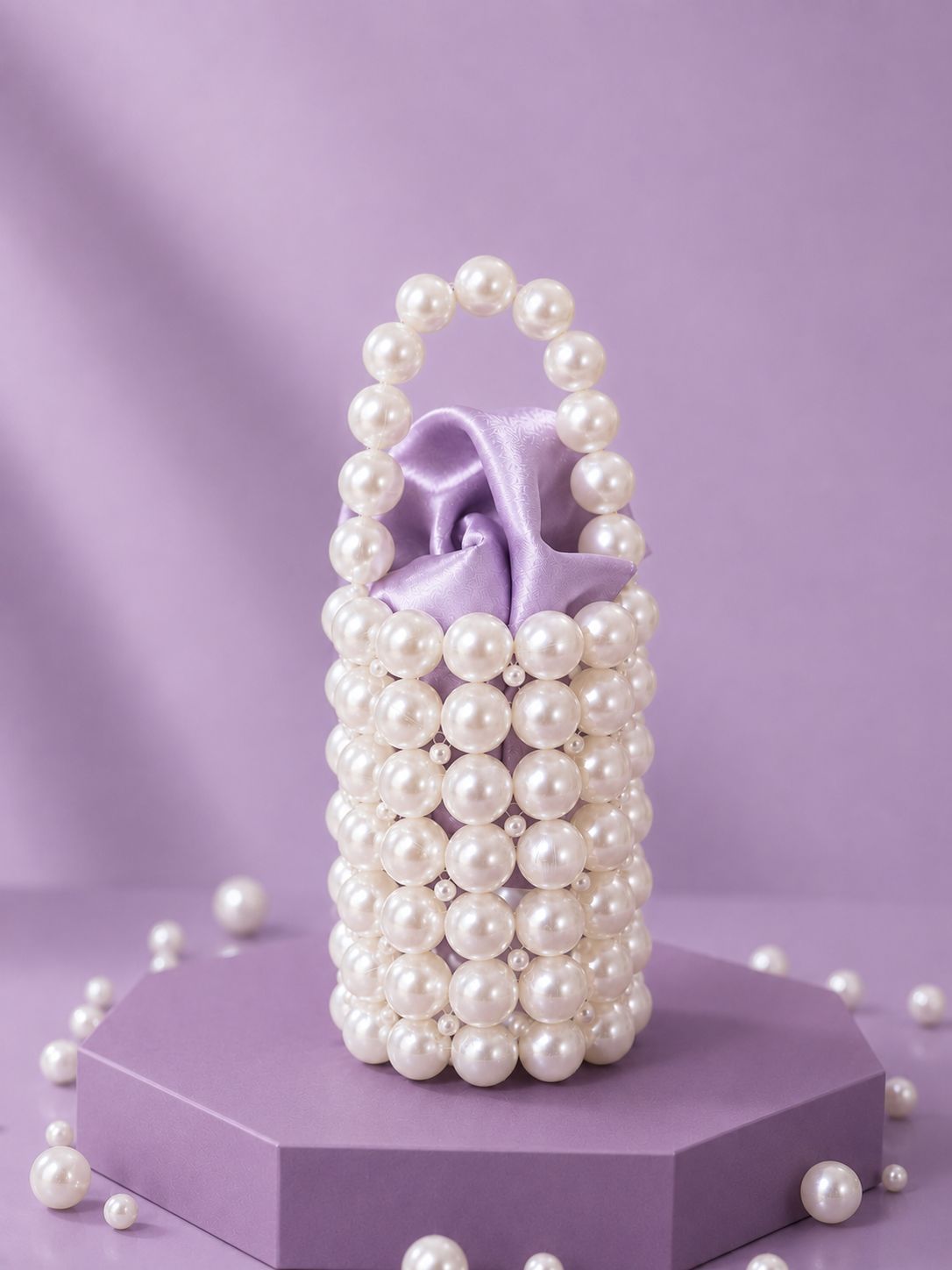 Pearl-fectly Yours - Handcrafted Luxury Beaded Pearl Bucket Bag