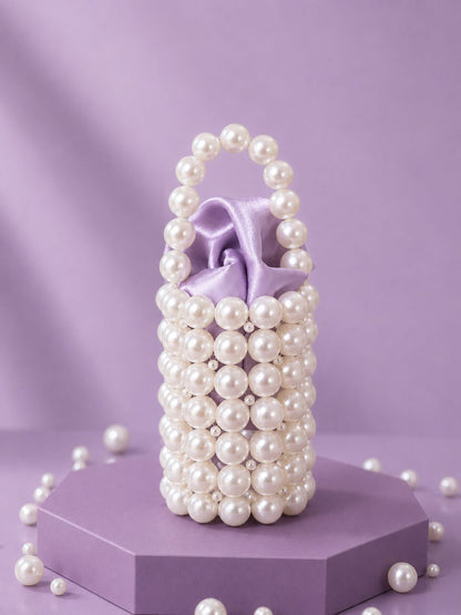 Pearl-fectly Yours - Handcrafted Luxury Beaded Pearl Bucket Bag