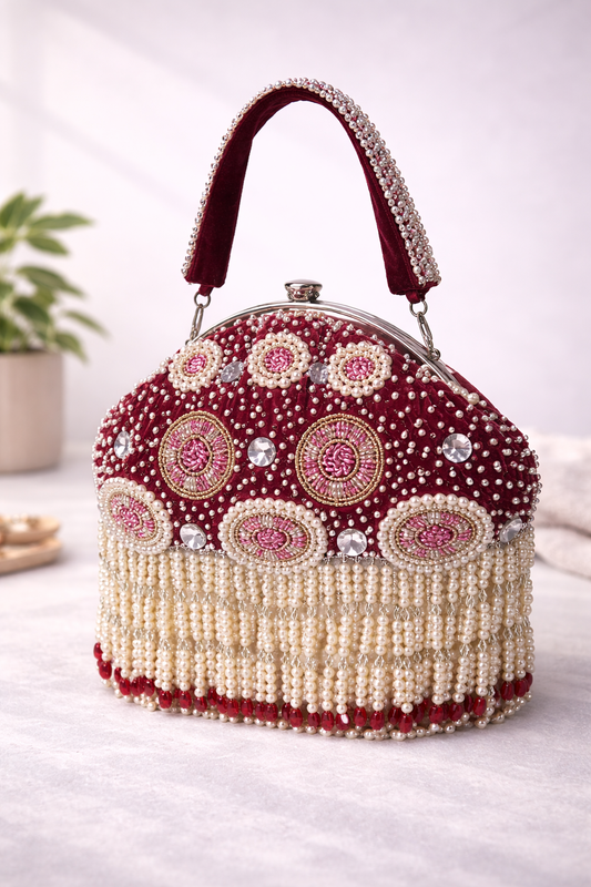 Batua potli bag with pearl work