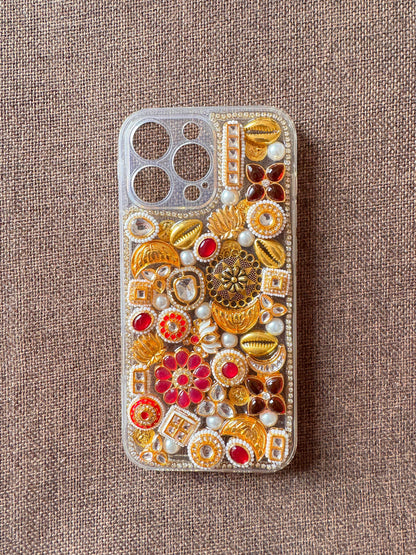 Kundan work traditional phone cover