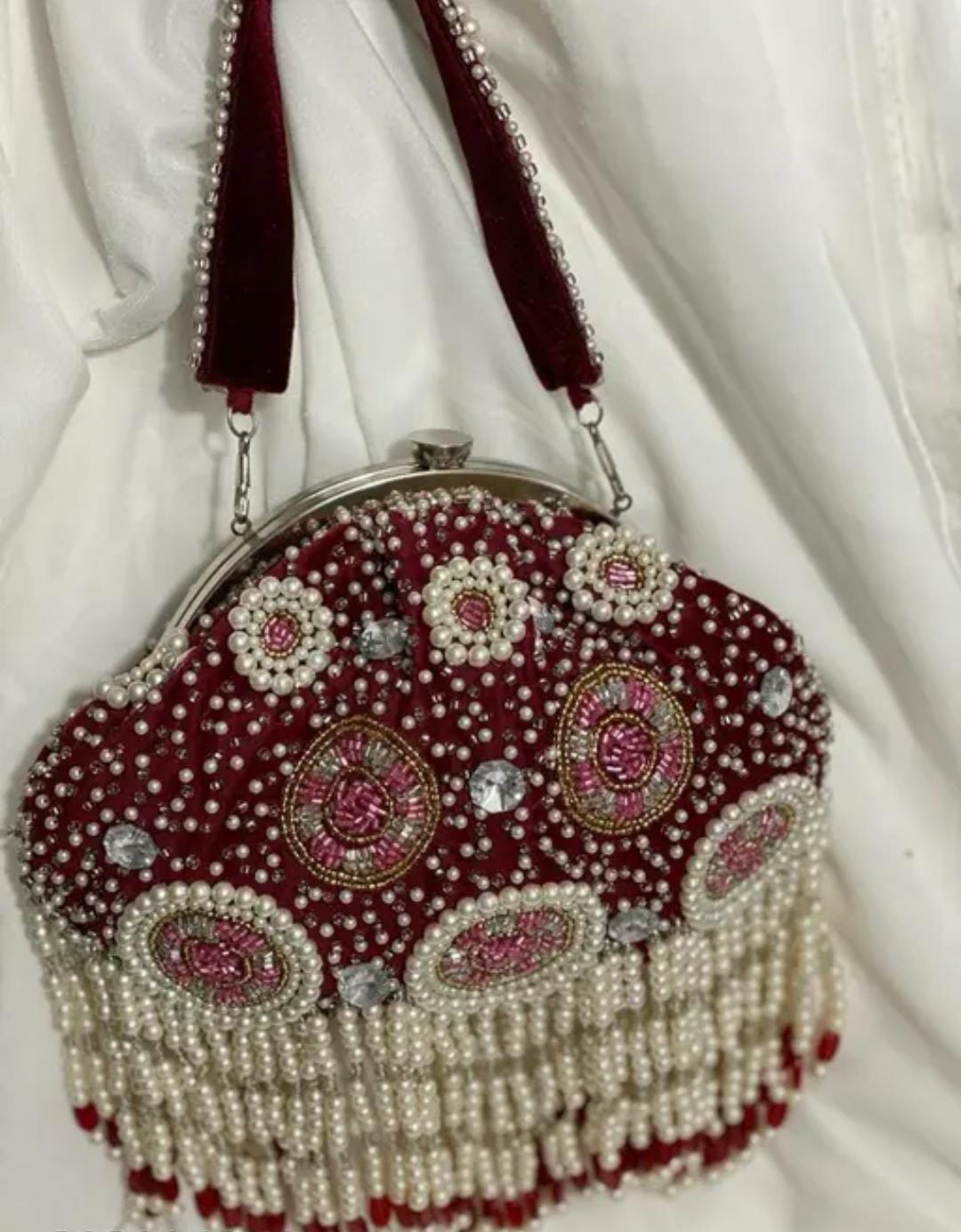 Batua potli bag with pearl work