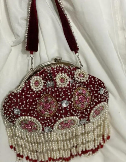 Batua potli bag with pearl work