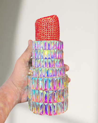 CELESTIA crystal work brass clutch