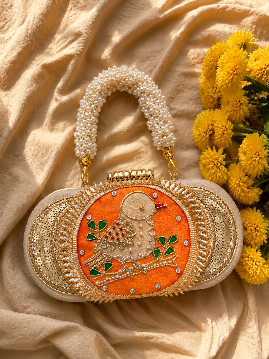 Bagh-e-Bulbul Gota patti Clutch bag