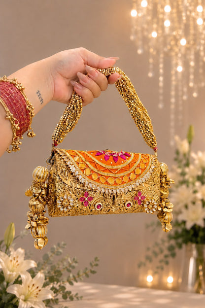 Nazrana Bridal Brass Clutch Bag
