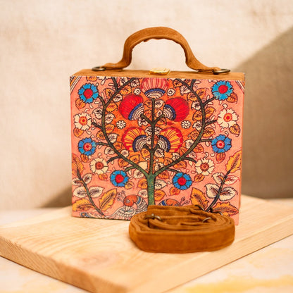 Printed Suitcase Pattern Clutch Bag
