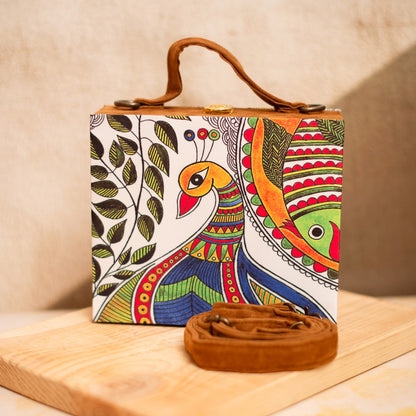 Printed Suitcase Pattern Clutch Bag