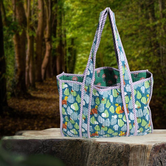 Handmade quilted tote bag - PEAR WONDER