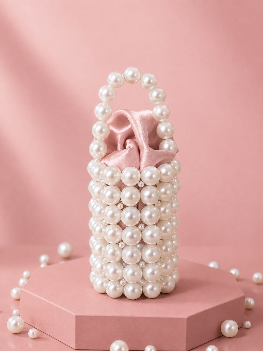 Pearl-fectly Yours - Handcrafted Luxury Beaded Pearl Bucket Bag