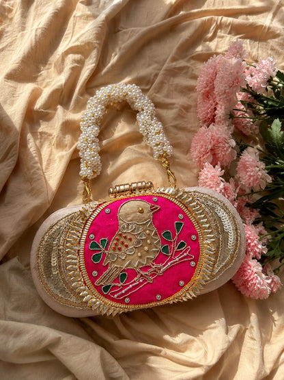 Bagh-e-Bulbul Gota patti Clutch bag