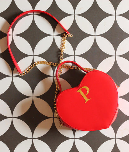 Handcrafted Heart Shaped RED Sling Bag