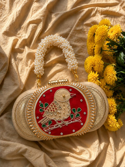 Bagh-e-Bulbul Gota patti Clutch bag