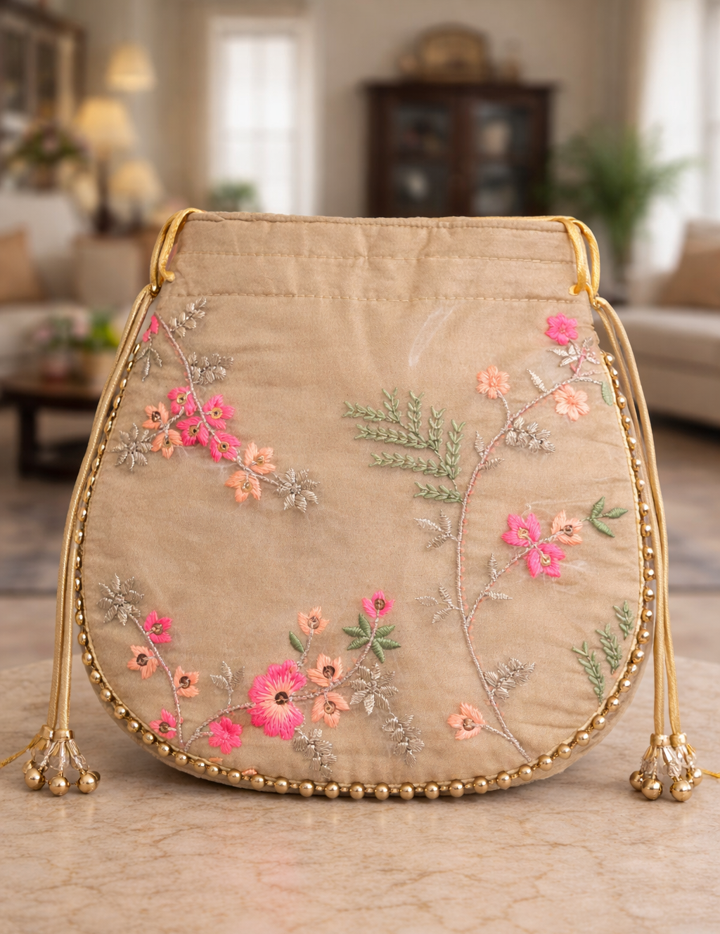 Elegant silk potli bag - Perfect for return gifts