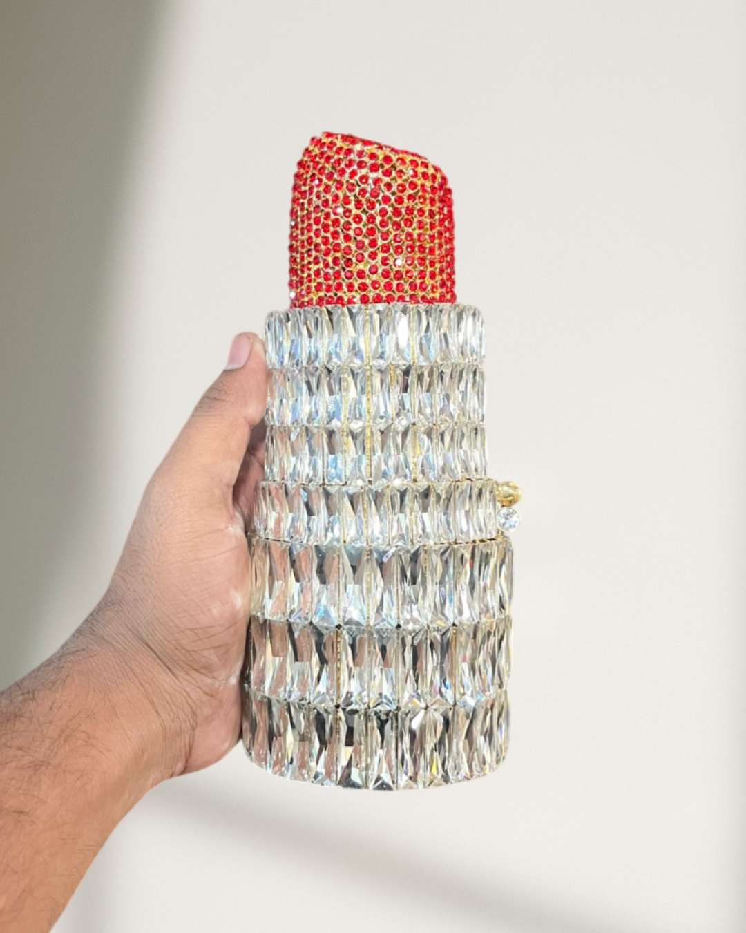 CELESTIA crystal work brass clutch