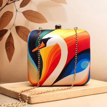 Quirky Naari printed box clutch