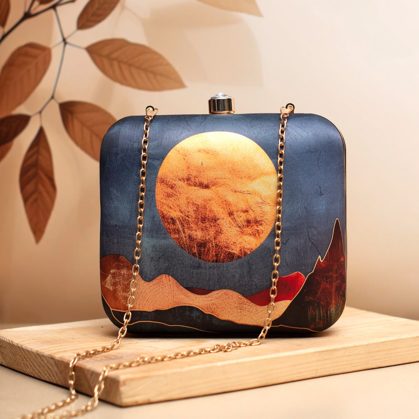 Quirky Naari printed box clutch