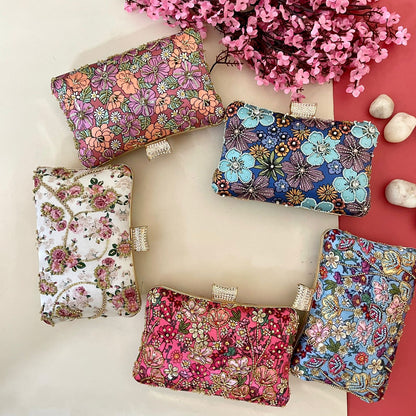 Designer Printed Embroidered Clutch Bag