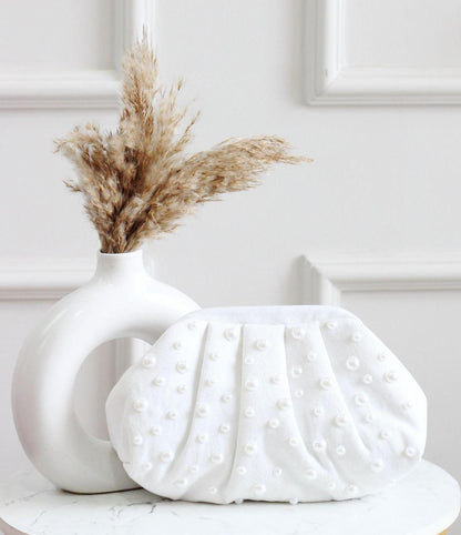 Denim CLOUD bag with pearl work