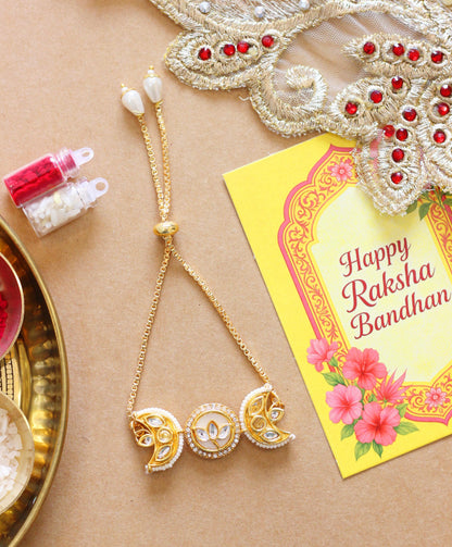 Crescent Kundan Rakhi