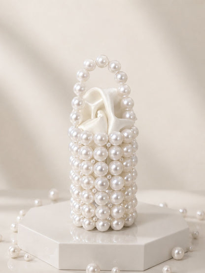 Pearl-fectly Yours - Handcrafted Luxury Beaded Pearl Bucket Bag