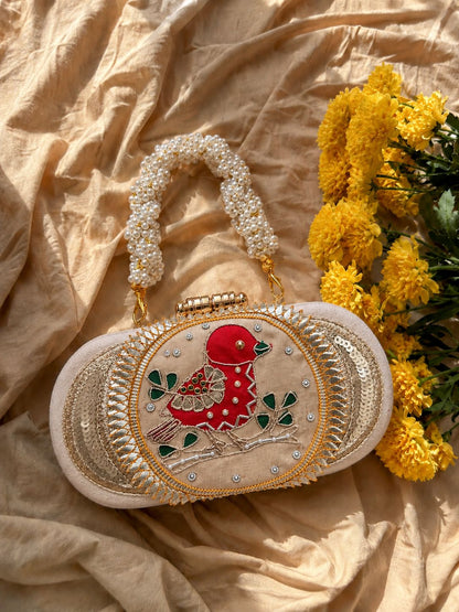 Bagh-e-Bulbul Gota patti Clutch bag