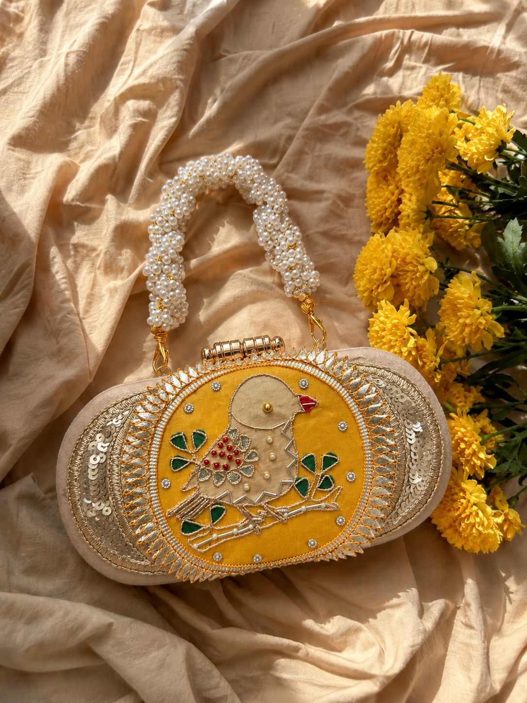 Bagh-e-Bulbul Gota patti Clutch bag
