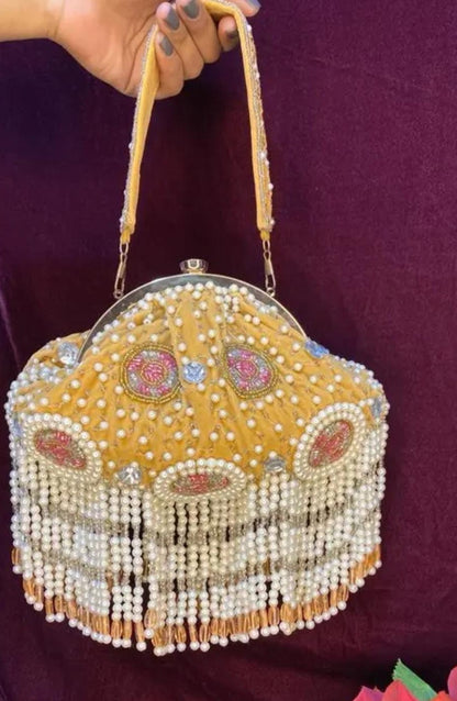 Batua potli bag with pearl work