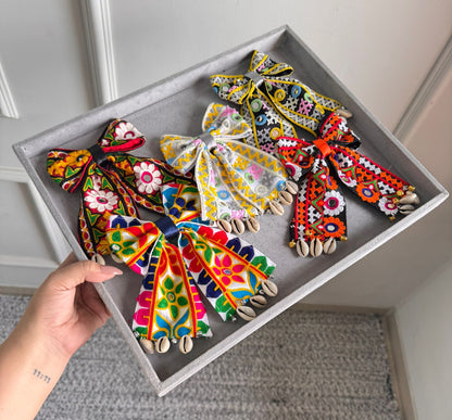 Handcrafted Hair Bow Clips - Garba & Dandiya nights special