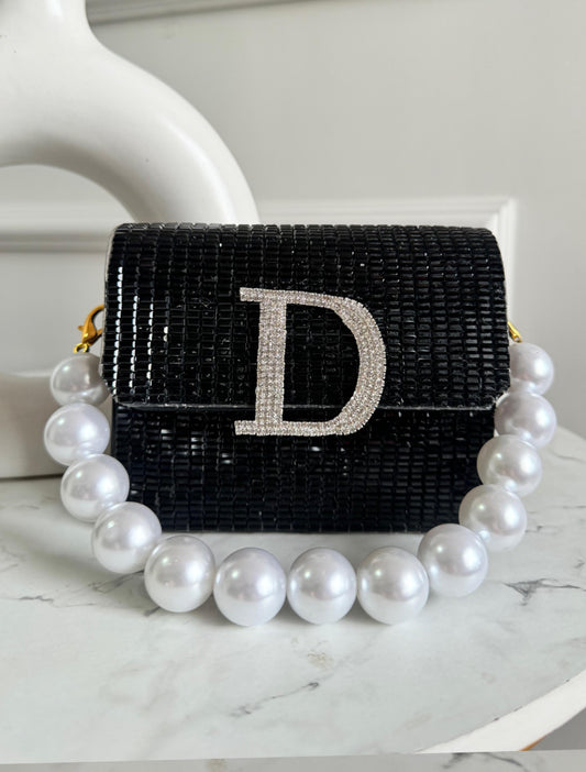 MINI RHINESTONE METALLIC FLAP BAG