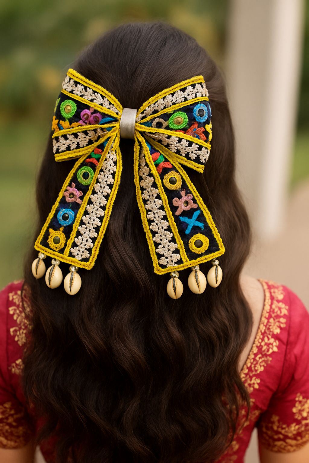Handcrafted Hair Bow Clips - Garba & Dandiya nights special