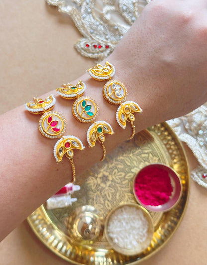 Crescent Kundan Rakhi