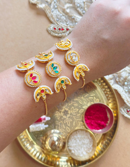 Crescent Kundan Rakhi