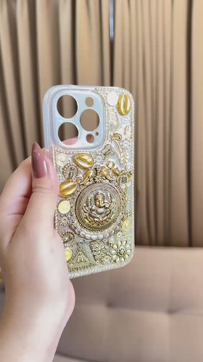 Radha krishna blessed Oxidised & Antique Embellishments PHONE COVER