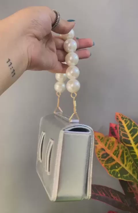 MINI waist bag with pearl handle & INITIAL customization