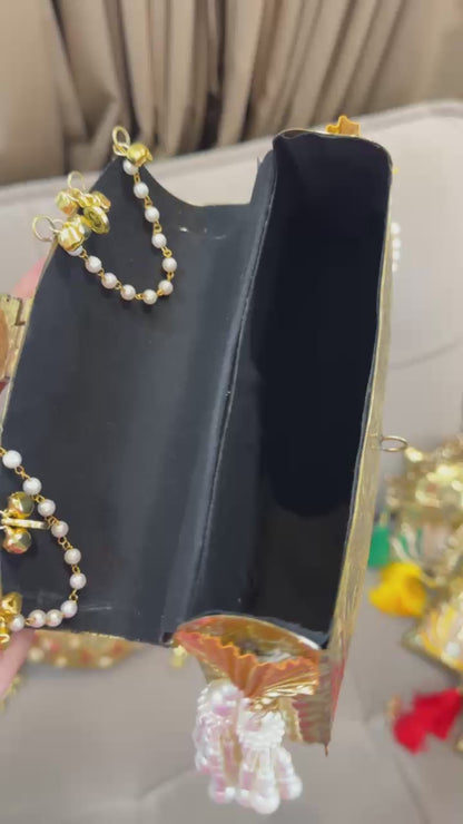 Nazraana Golden Brass Bag