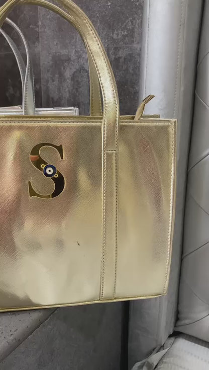 Classic silver METALLIC tote bag