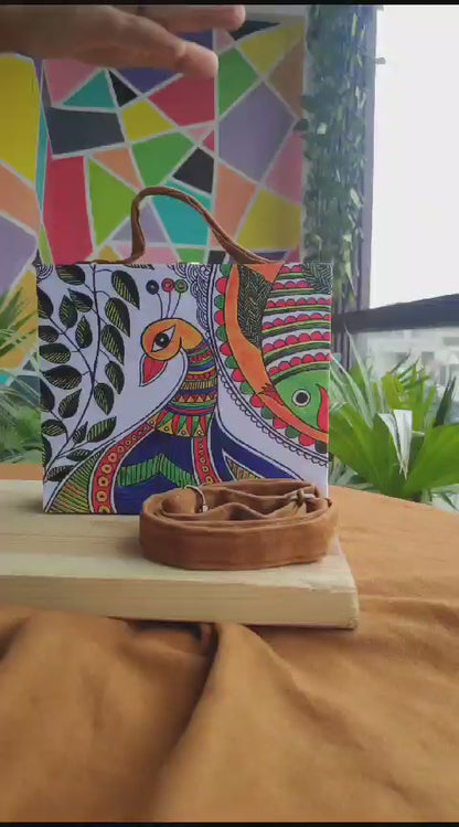 Printed Suitcase Pattern Clutch Bag