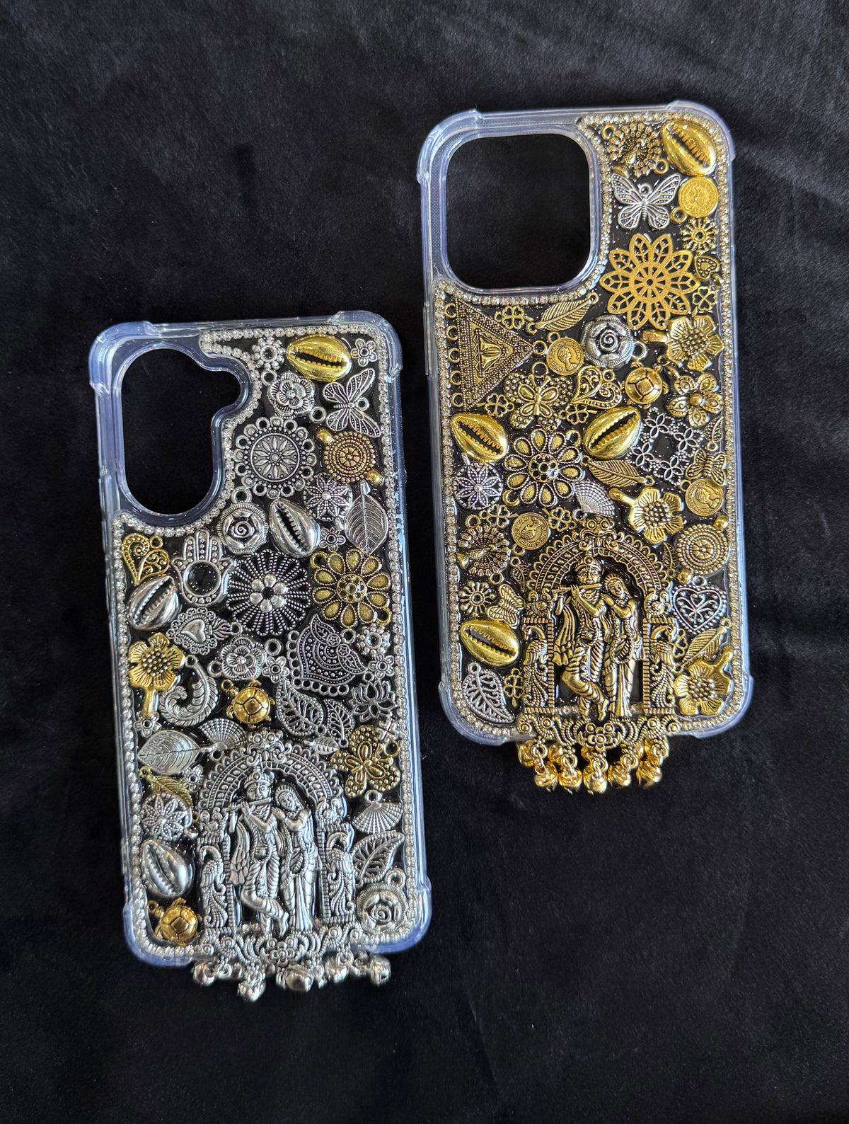 Radha krishna blessed Oxidised & Antique Embellishments PHONE COVER