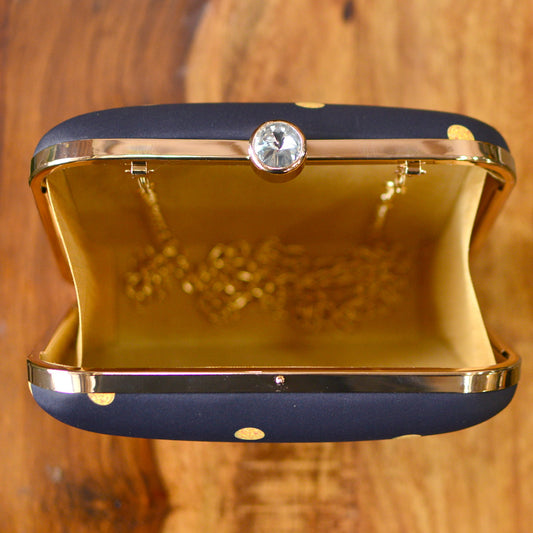 Lady boss printed fabric square clutch