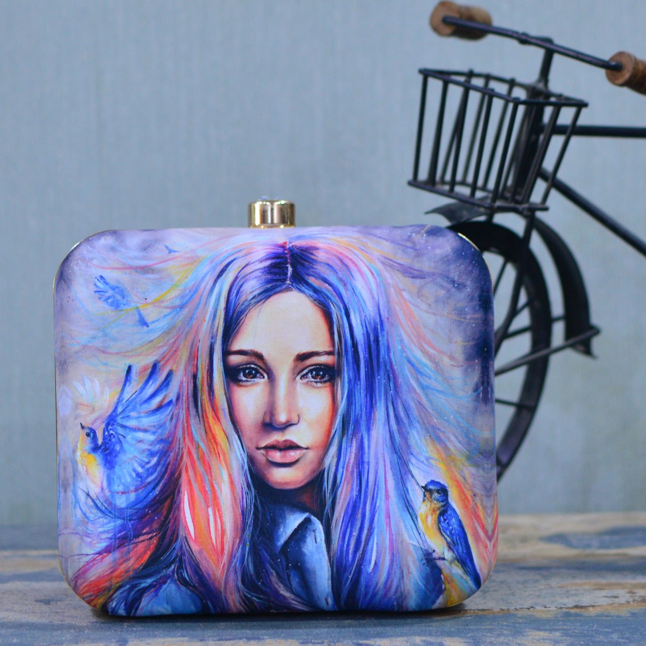 Blue printed clutch - STRONG WOMEN collection