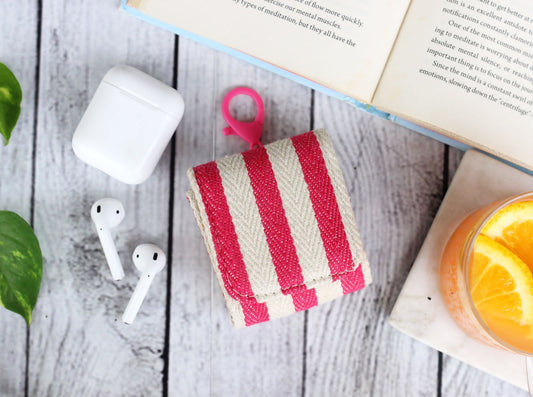 Clip On Airpods/earpods /earbuds cover- Candy Stripes