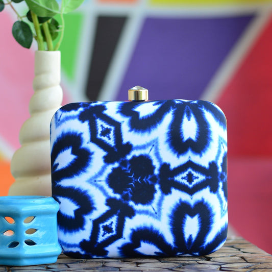 TIE & DYE printed fabric clutch