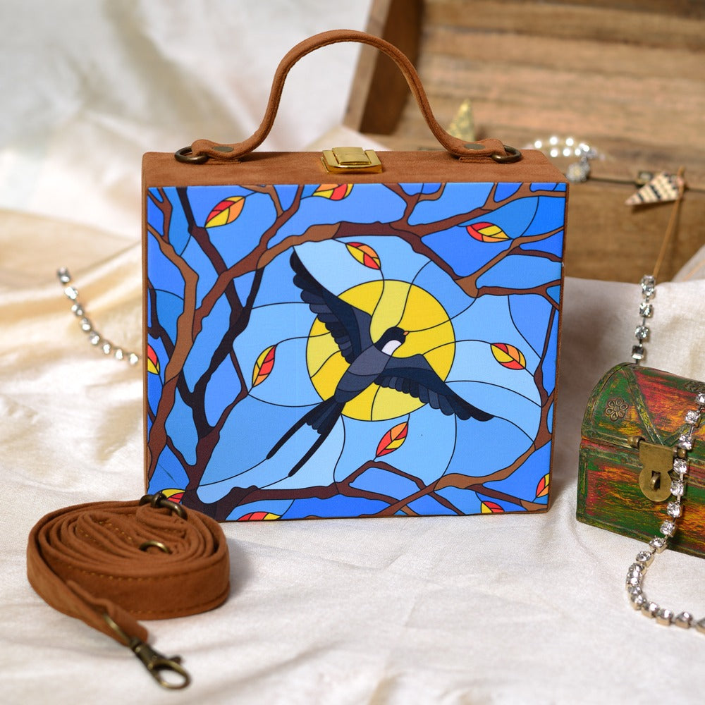 Printed Collection in Suitcase Style - Blue Bird