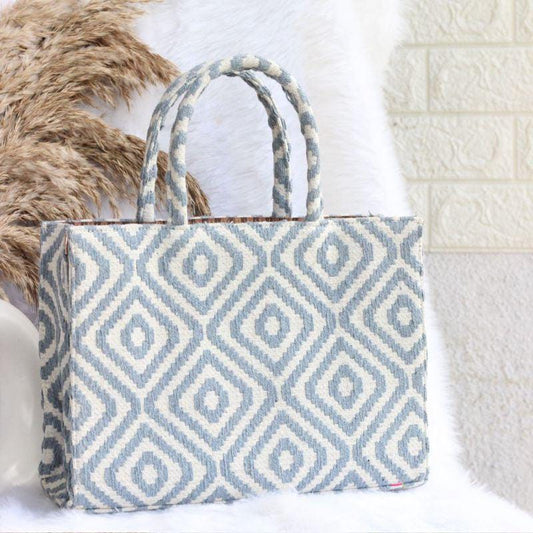 Grey medium sized boho tote bag