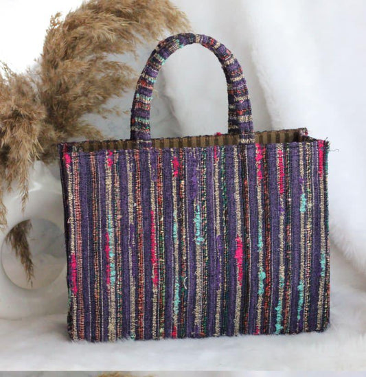 Multi medium sized boho tote bag